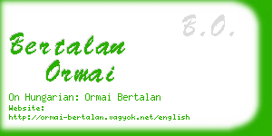 bertalan ormai business card